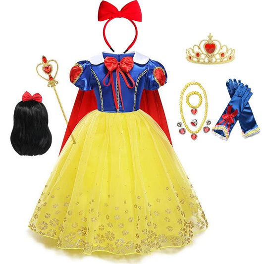 Enchanting Snow White Princess Dress Lace Trim For Girls - ToylandEU