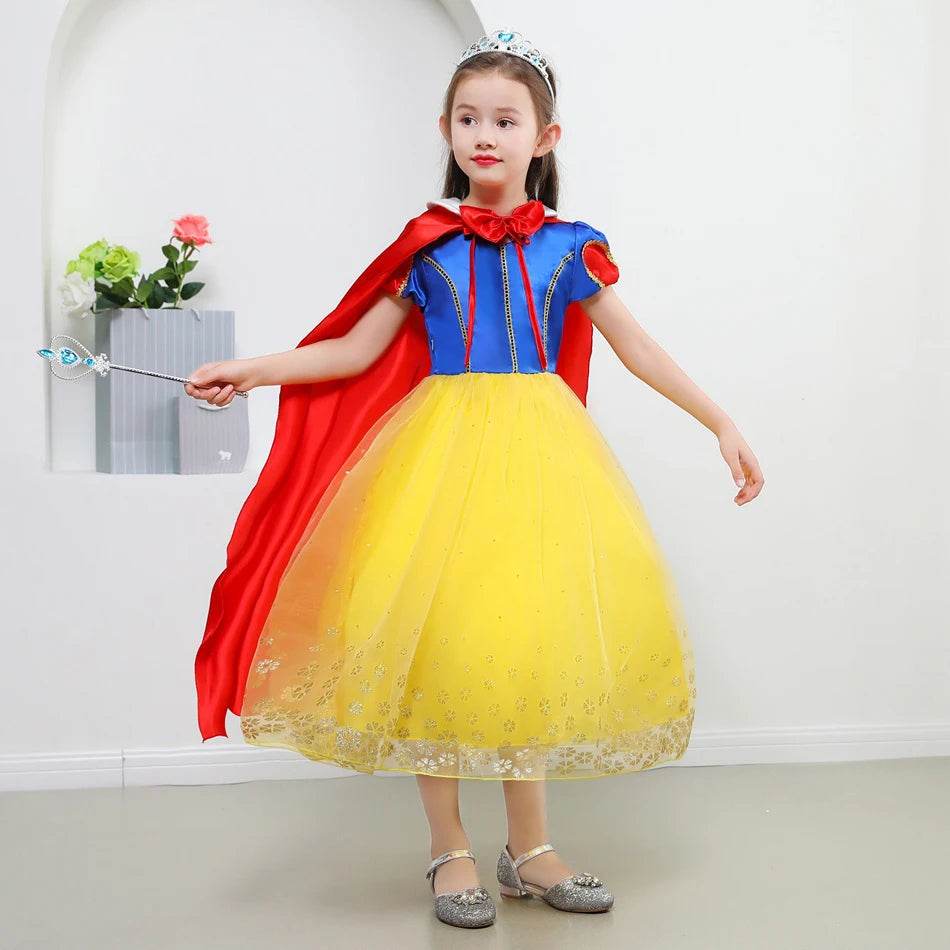 Enchanting Snow White Princess Dress Lace Trim For Girls - ToylandEU