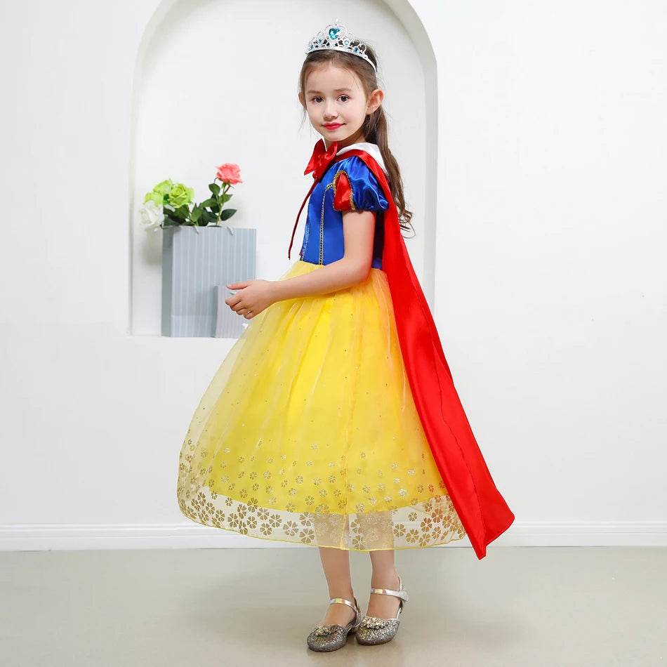 Enchanting Snow White Princess Dress Lace Trim For Girls - ToylandEU
