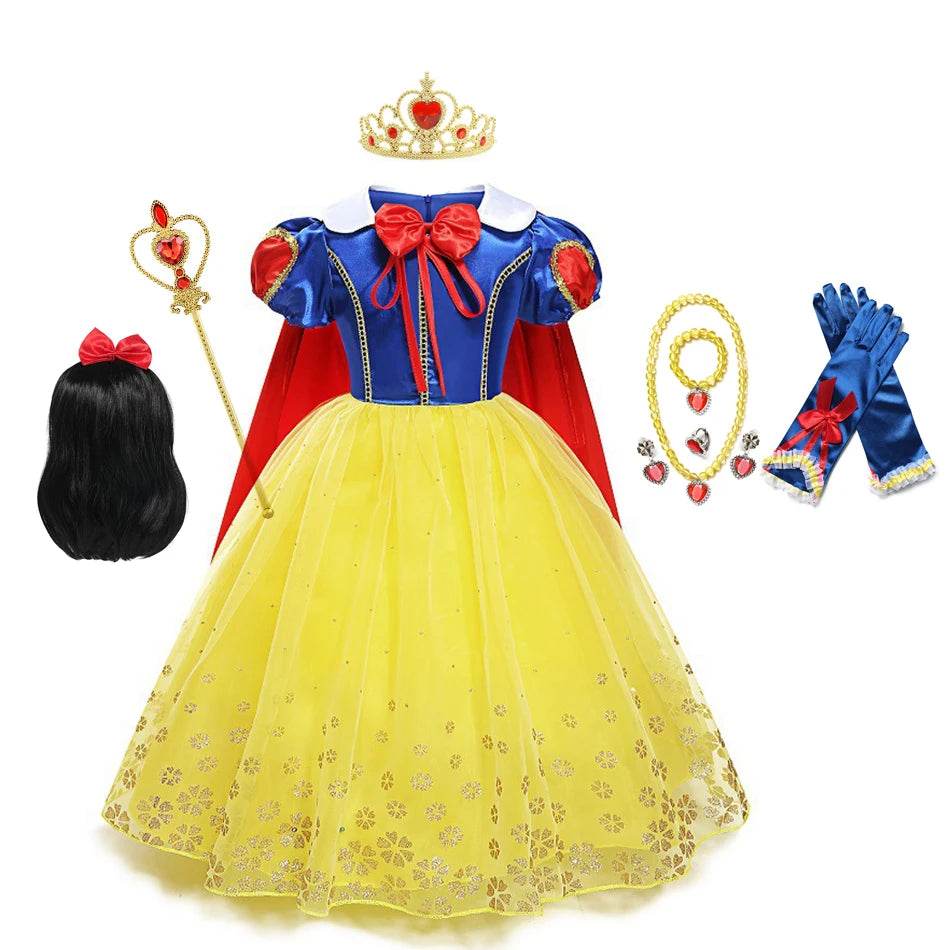 Enchanting Snow White Princess Dress Lace Trim For Girls - ToylandEU