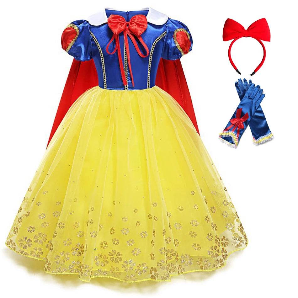 Enchanting Snow White Princess Dress Lace Trim For Girls - ToylandEU