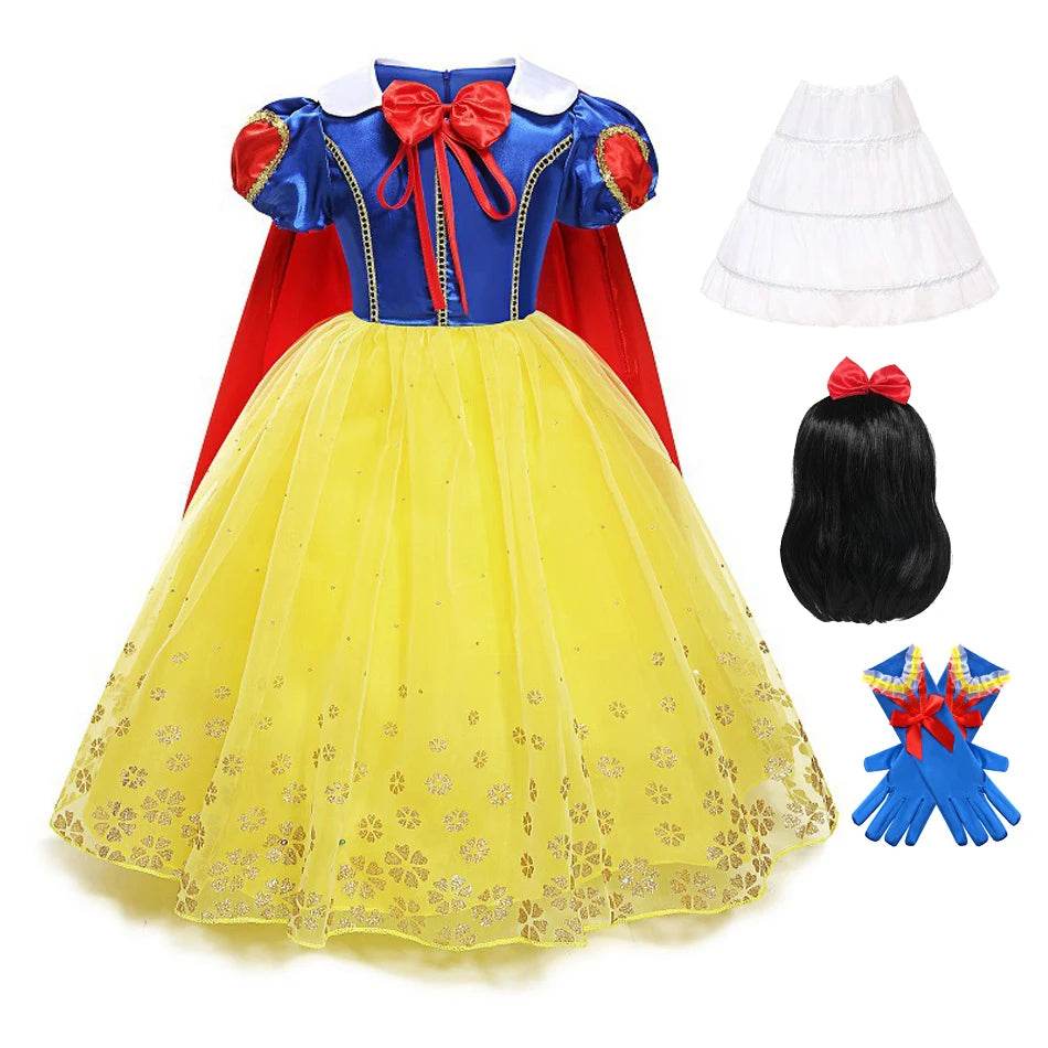 Enchanting Snow White Princess Dress Lace Trim For Girls - ToylandEU
