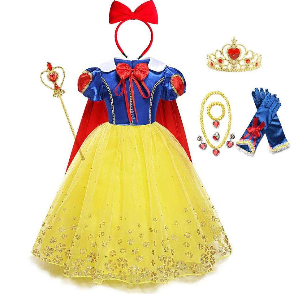 Enchanting Snow White Princess Dress Lace Trim For Girls - ToylandEU