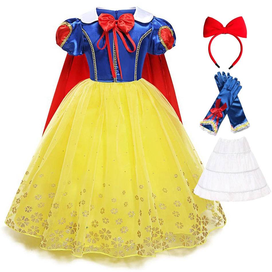 Enchanting Snow White Princess Dress Lace Trim For Girls - ToylandEU