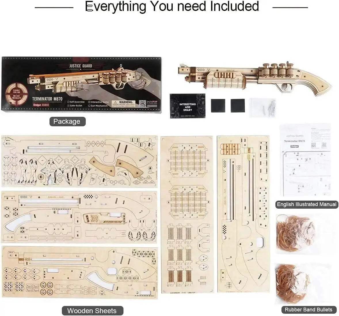  Engaging 172 Piece Wooden Puzzle Kit 3D Gun Toyland EU -  ToylandEU™