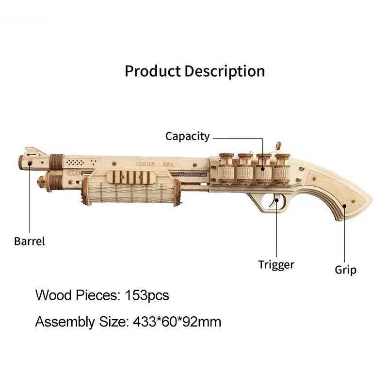  Engaging 172 Piece Wooden Puzzle Kit 3D Gun Toyland EU -  ToylandEU™
