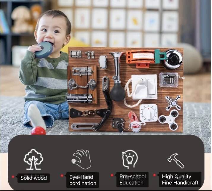 Ангажираща дъска Монтесори играчка за деца - Забавна сензорна игра - ToylandEU