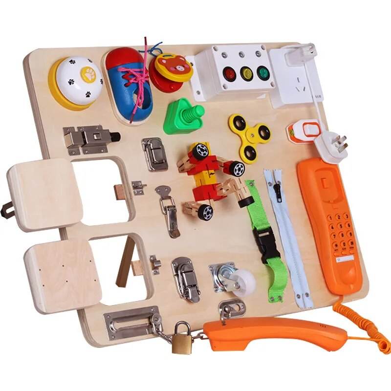 Ангажираща Montessori Busy Board: Играчка за сензорно обучение за деца 3-12 години - ToylandEU