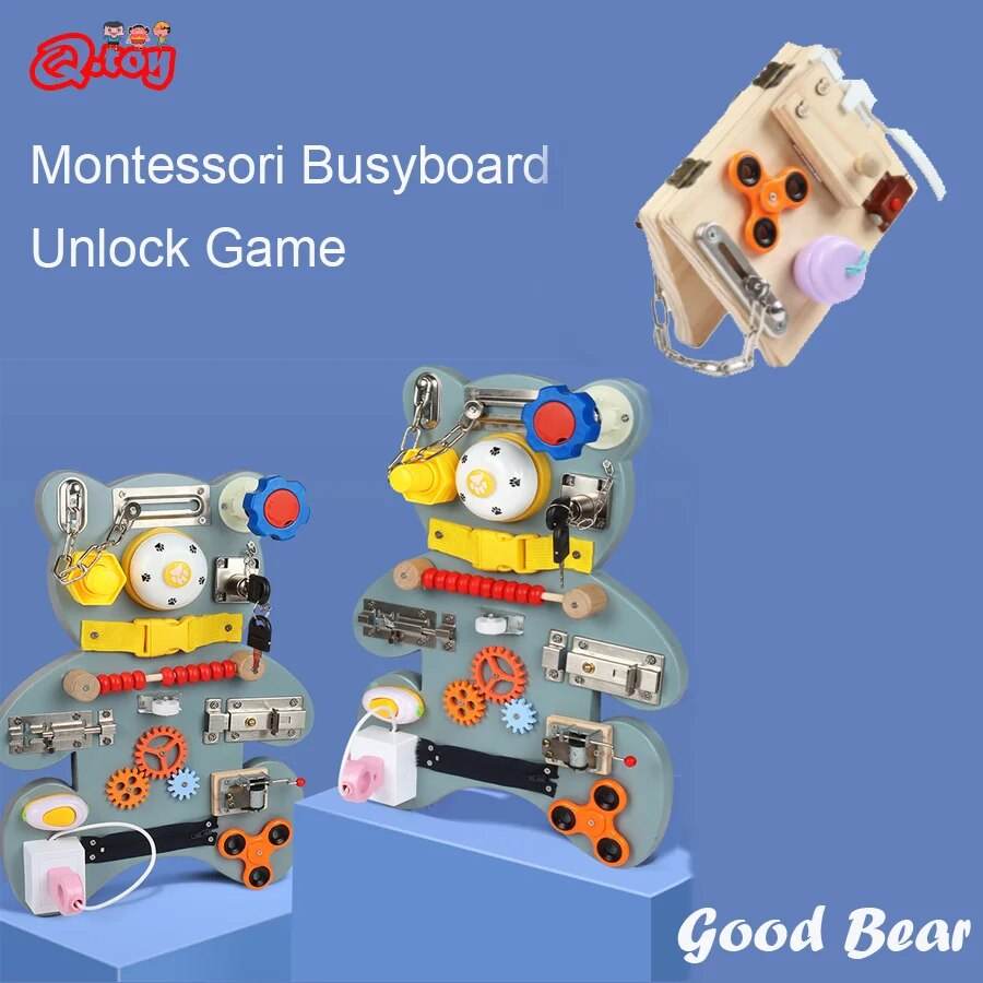 Ангажираща Montessori Busy Board: Играчка за сензорно обучение за деца 3-12 години - ToylandEU