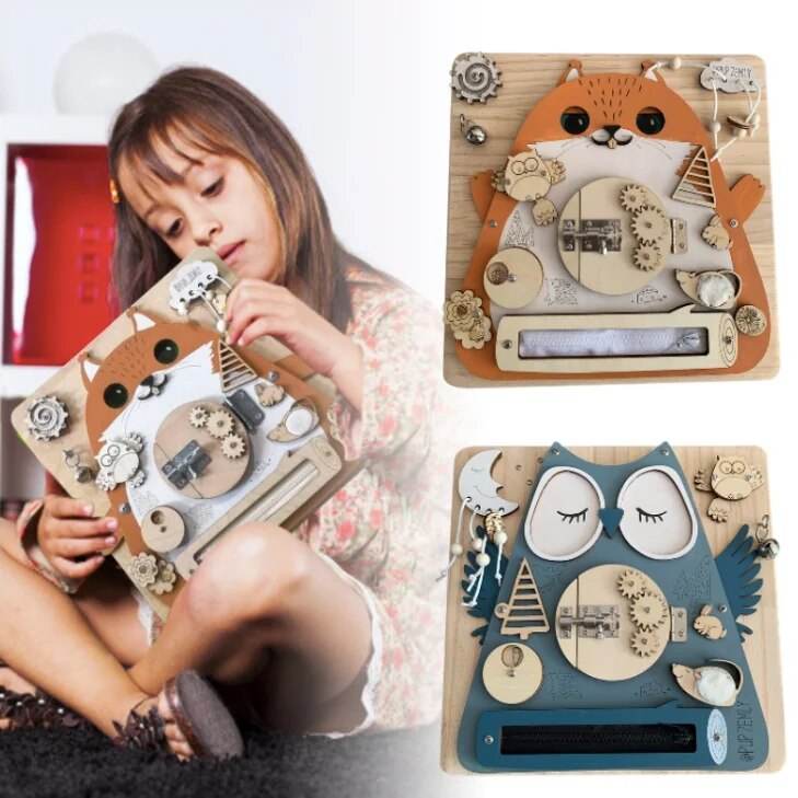 Ангажираща Montessori Busy Board: Играчка за сензорно обучение за деца 3-12 години - ToylandEU