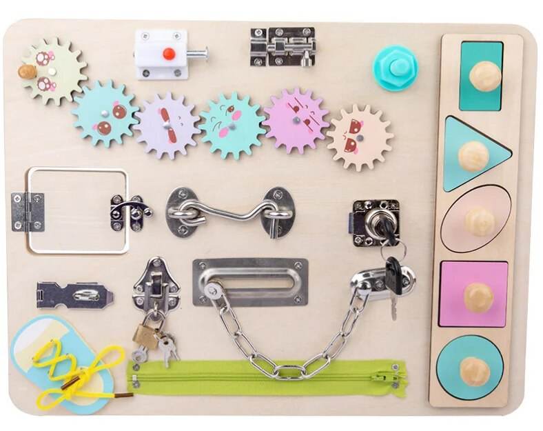 Ангажираща Montessori Busy Board: Играчка за сензорно обучение за деца 3-12 години - ToylandEU