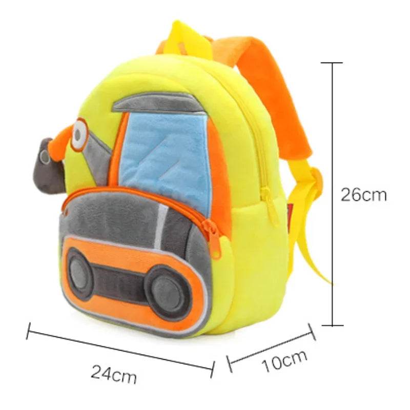 Engineering Vehicle Cute Kids Backpack Digger Plush Toddler Baby Bags for Boys Girls 2-4 Kindergarten - ToylandEU