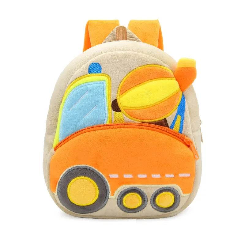 Engineering Vehicle Cute Kids Backpack Digger Plush Toddler Baby Bags for Boys Girls 2-4 Kindergarten - ToylandEU