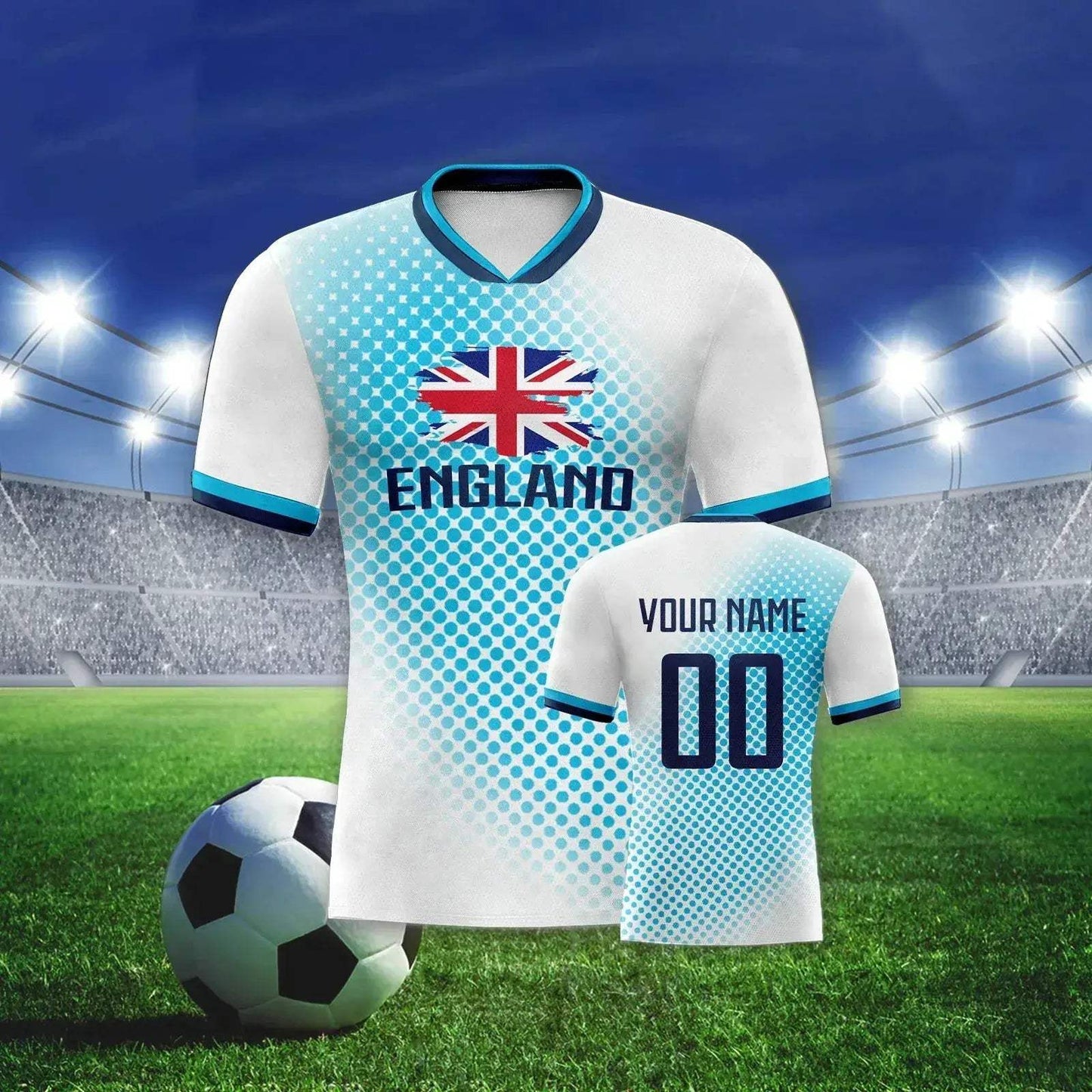 England Soccer Jersey Unisex Quick Dry Knit Football Shirt With Personalized Name And Number - ToylandEU