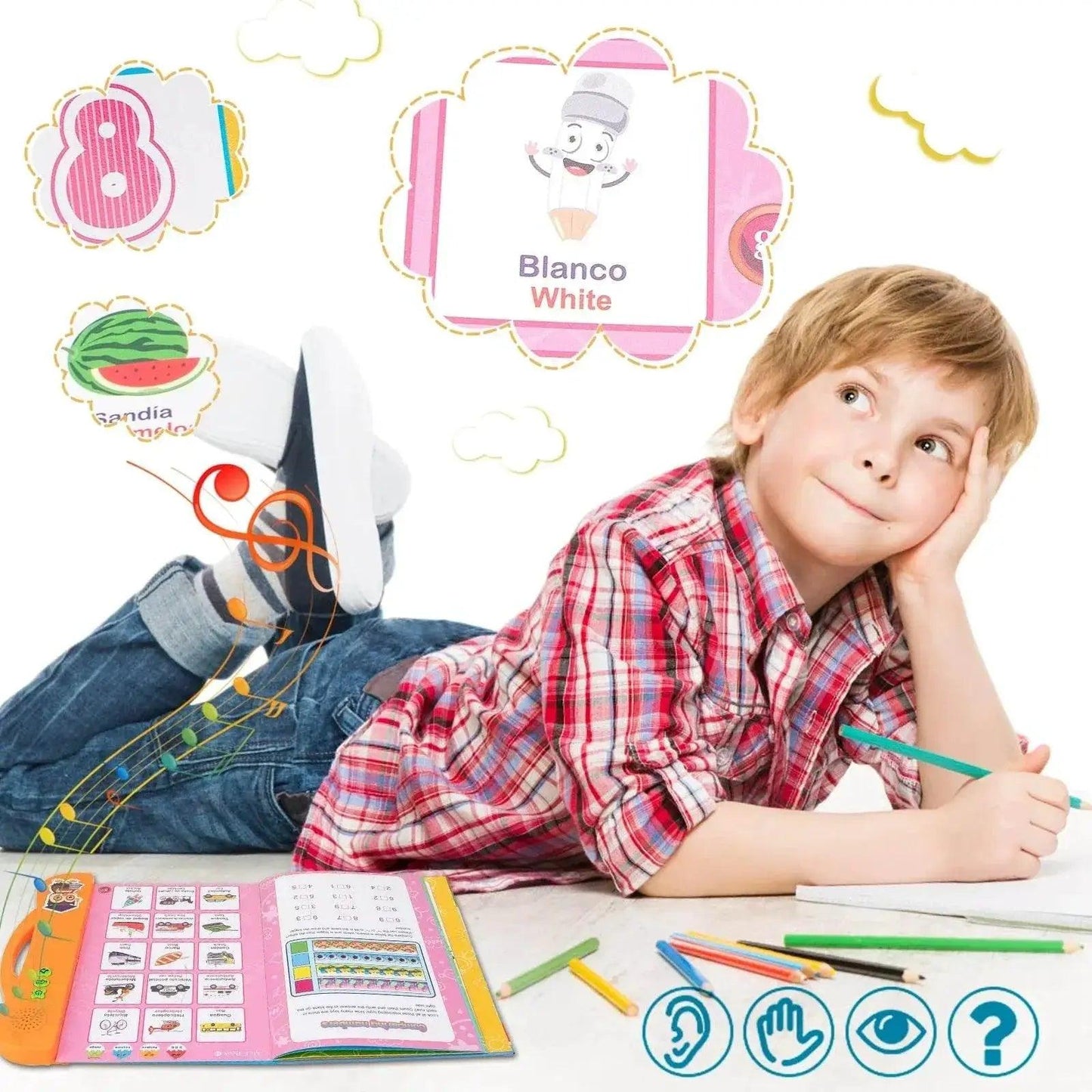  English Spanish Language Reading Book Multifunction Reading Machine Learning for Kid Early Education E-Book Teaching Toys Gifts -  ToylandEU™
