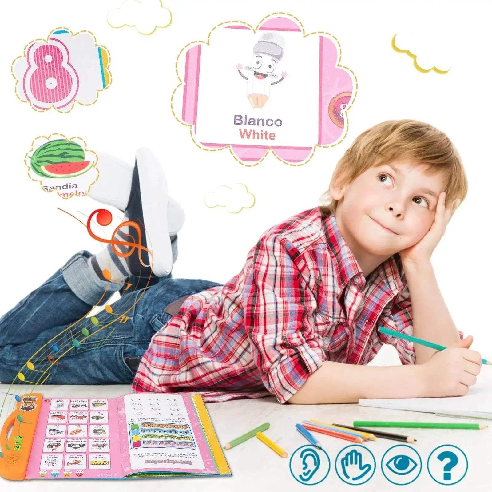 English Spanish Language Reading Book Multifunction Reading Machine Learning for Kid Early Education E-Book Teaching Toys Gifts - ToylandEU