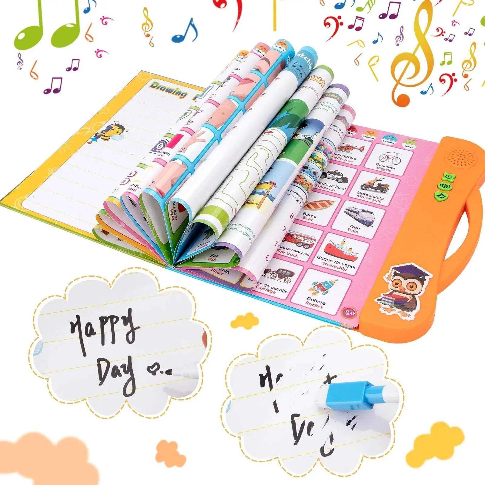 English Spanish Language Reading Book Multifunction Reading Machine Learning for Kid Early Education E-Book Teaching Toys Gifts - ToylandEU
