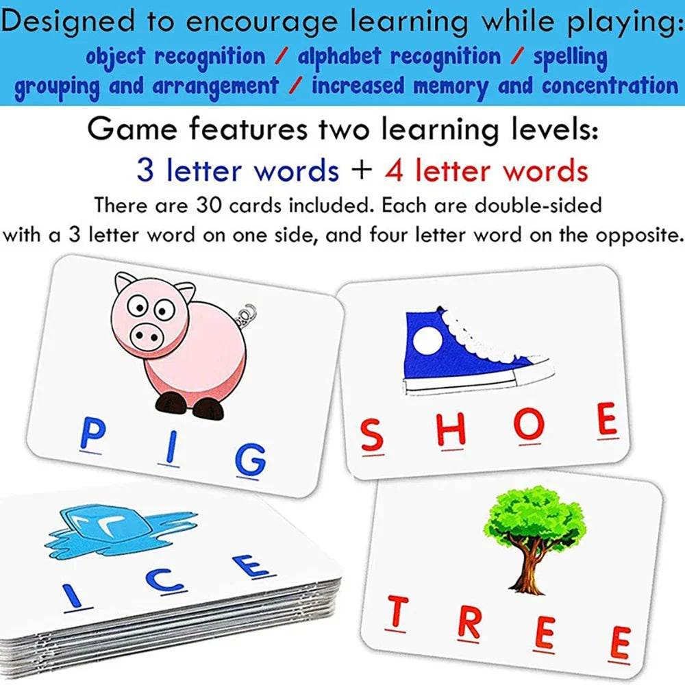 English Spelling Alphabet Games Children's Toys Educational Games Cards Educational Literacy Fun Early Education Spelling Toys - ToylandEU