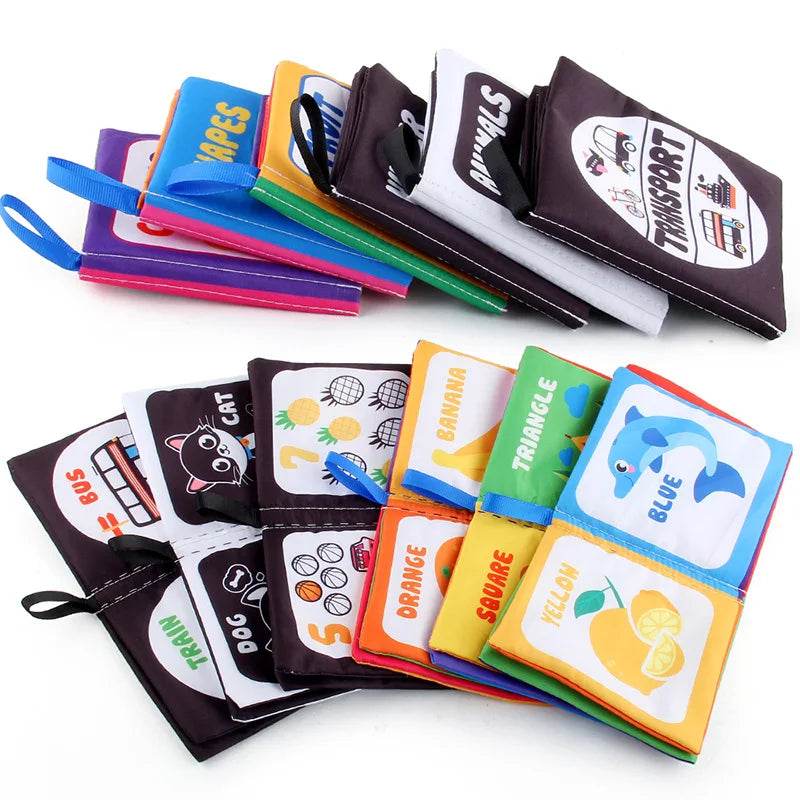 4 Pages Enlightenment Early Learning Books Children Black and White Cloth Book for Kids Montessori Educational Toys - ToylandEU