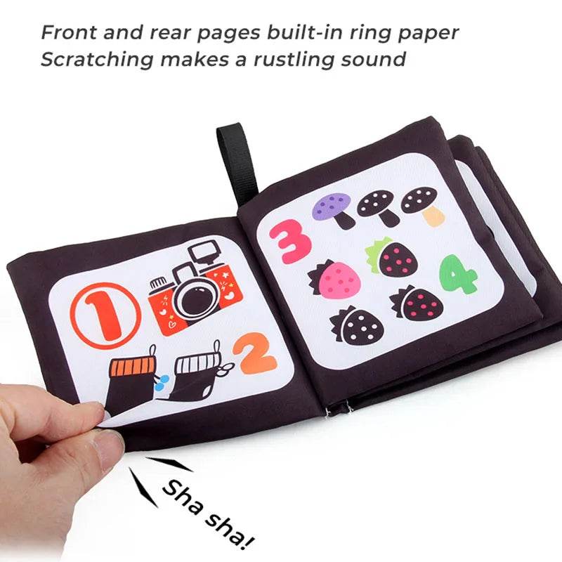 4 Pages Enlightenment Early Learning Books Children Black and White Cloth Book for Kids Montessori Educational Toys - ToylandEU