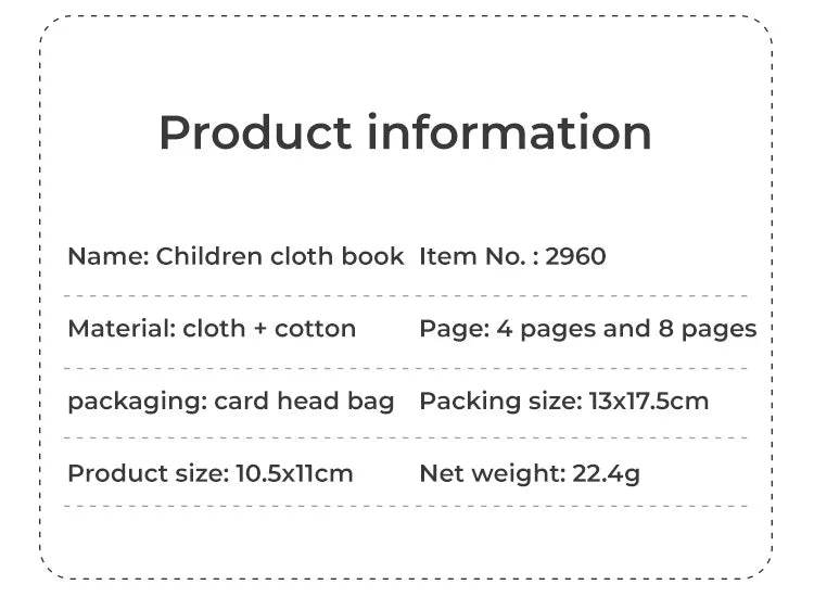 4 Pages Enlightenment Early Learning Books Children Black and White Cloth Book for Kids Montessori Educational Toys - ToylandEU