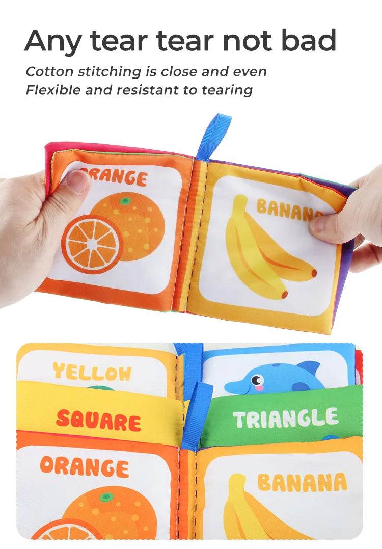 4 Pages Enlightenment Early Learning Books Children Black and White Cloth Book for Kids Montessori Educational Toys - ToylandEU