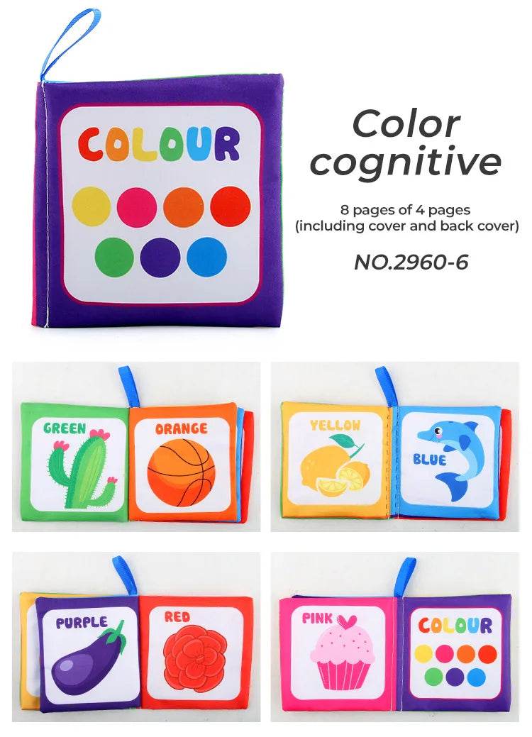 4 Pages Enlightenment Early Learning Books Children Black and White Cloth Book for Kids Montessori Educational Toys - ToylandEU