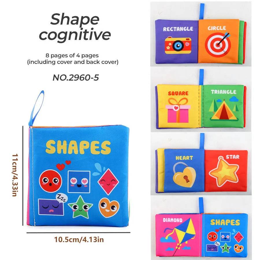 4 Pages Enlightenment Early Learning Books Children Black and White Cloth Book for Kids Montessori Educational Toys - ToylandEU