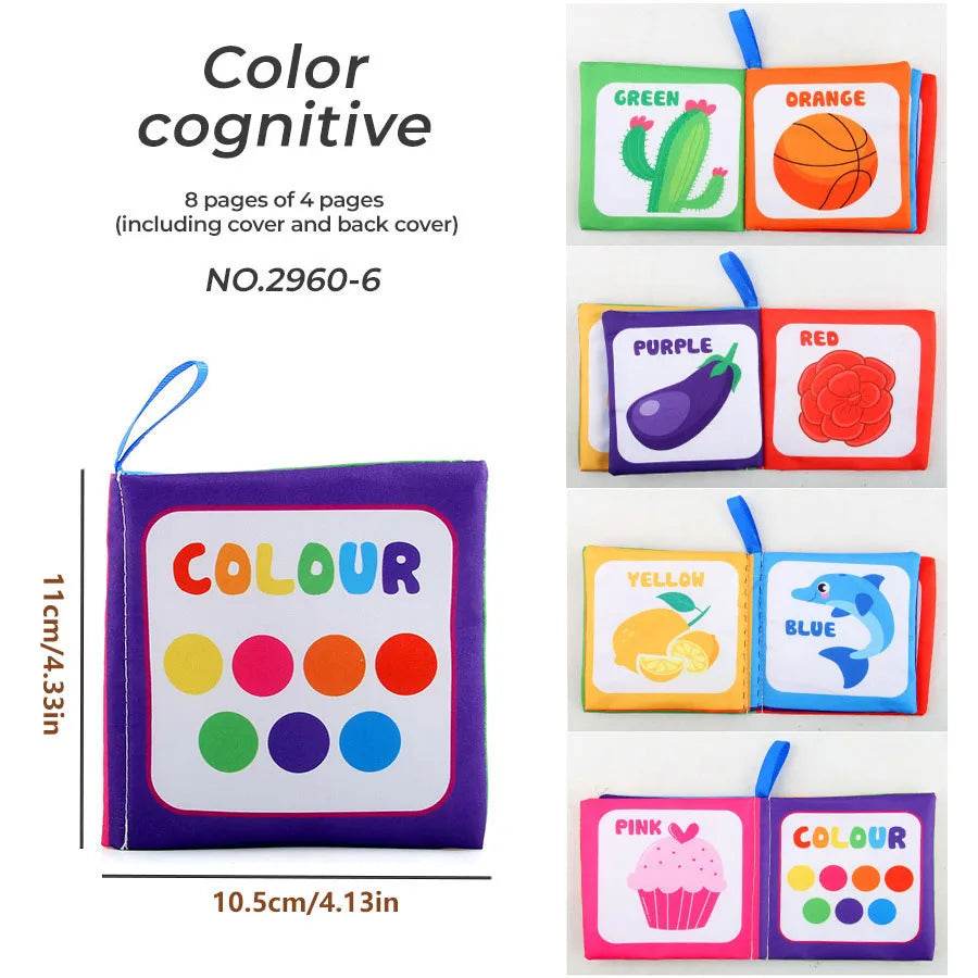 4 Pages Enlightenment Early Learning Books Children Black and White Cloth Book for Kids Montessori Educational Toys - ToylandEU