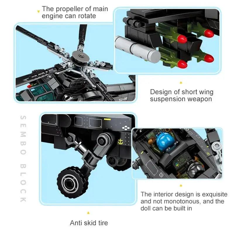  Epic Building Blocks Helicopter 732 Pieces Toyland EU -  ToylandEU™