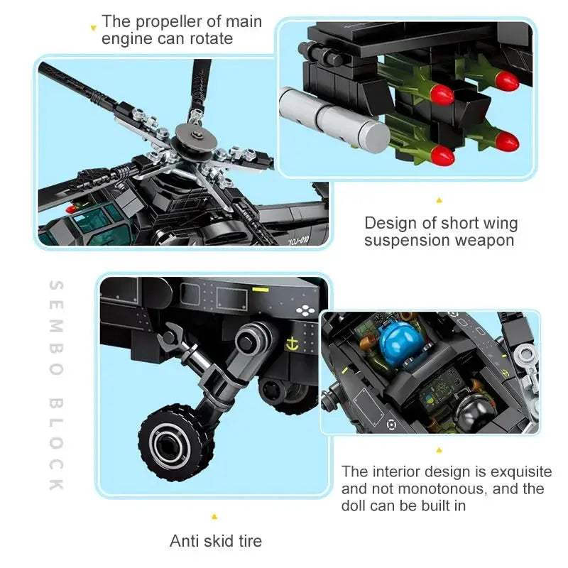  Epic Building Blocks Helicopter 732 Pieces Toyland EU -  ToylandEU™
