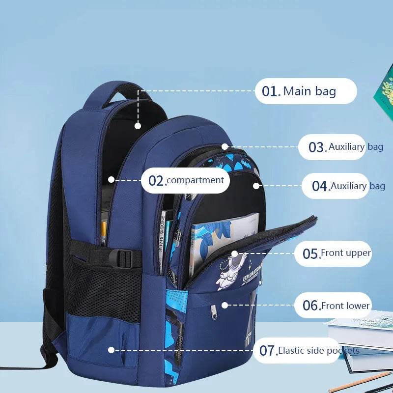 Ergonomic Backpack Waterproof Astronaut Theme For Boys Primary School Students Age 7 To 13 - ToylandEU