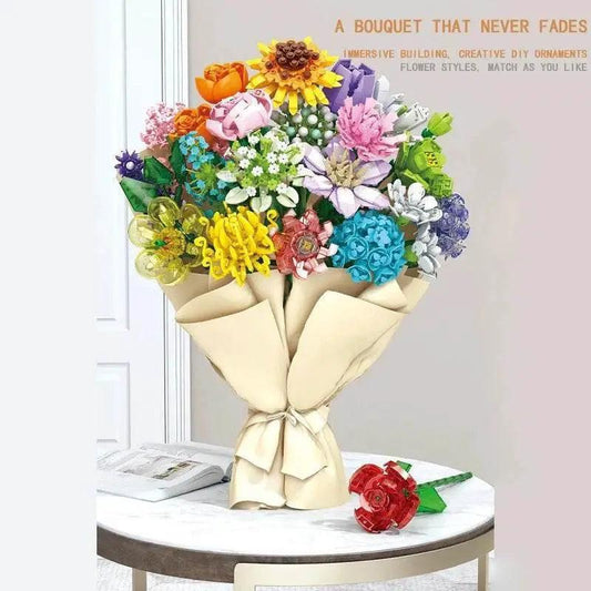  Eternal Block Flower Assembly Bouquet Desktop Decoration Toy -  ToylandEU™