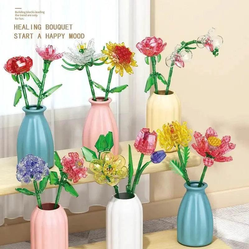  Eternal Block Flower Assembly Bouquet Desktop Decoration Toy -  ToylandEU™