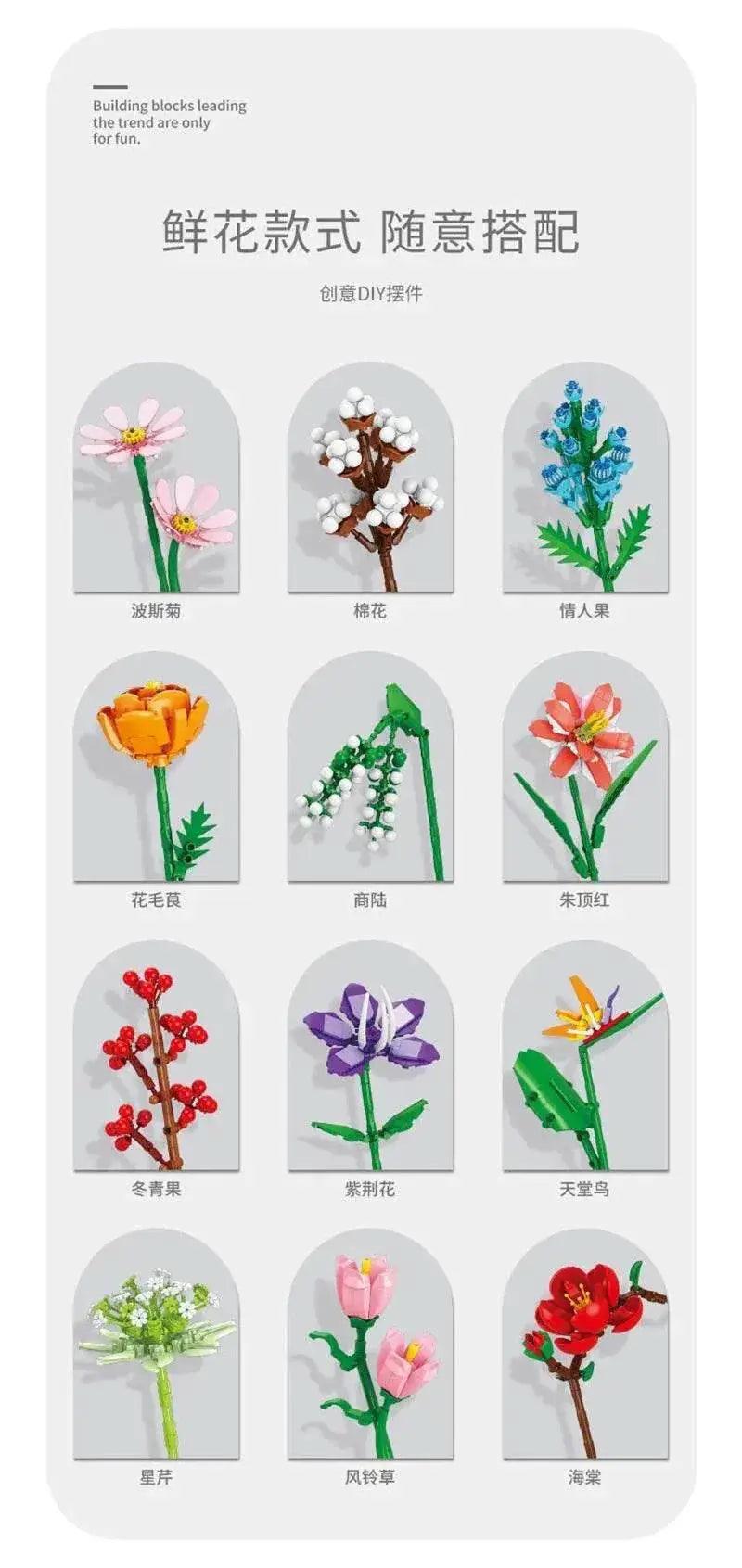  Eternal Block Flower Assembly Bouquet Desktop Decoration Toy -  ToylandEU™