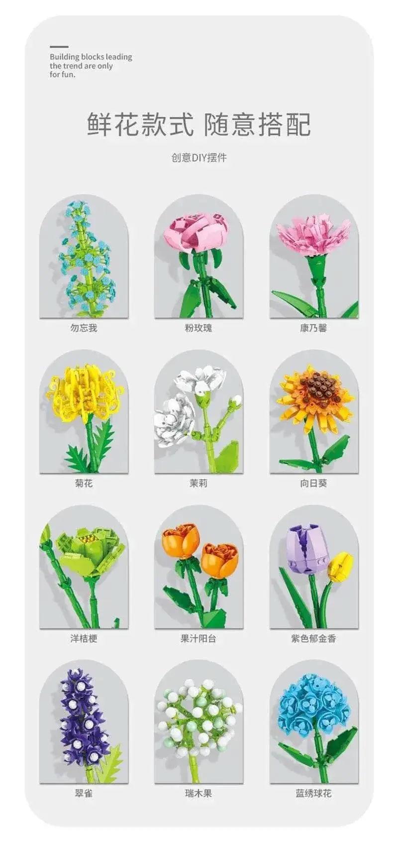  Eternal Block Flower Assembly Bouquet Desktop Decoration Toy -  ToylandEU™