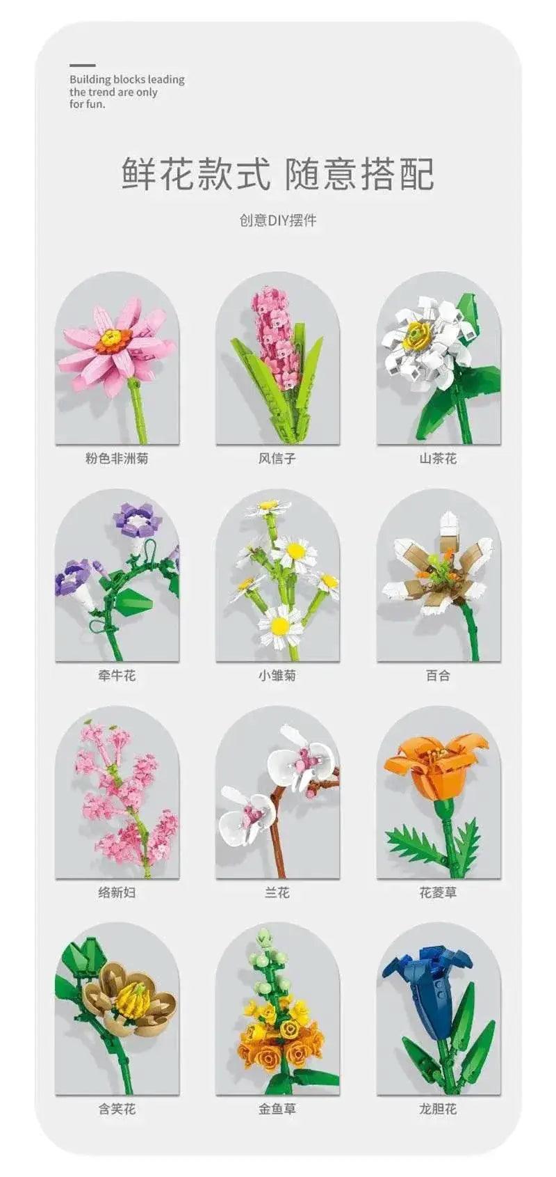  Eternal Block Flower Assembly Bouquet Desktop Decoration Toy -  ToylandEU™