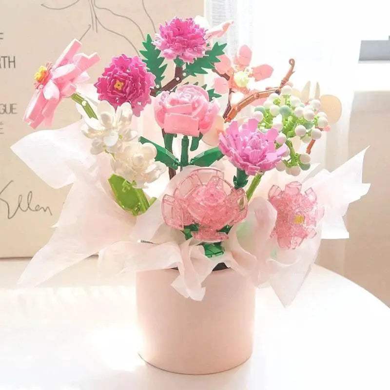 Eternal Block Flower Assembly Bouquet Desktop Decoration Toy - ToylandEU