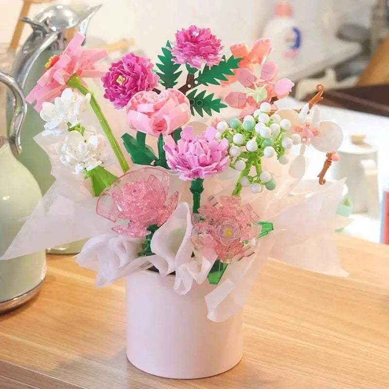 Eternal Block Flower Assembly Bouquet Desktop Decoration Toy - ToylandEU