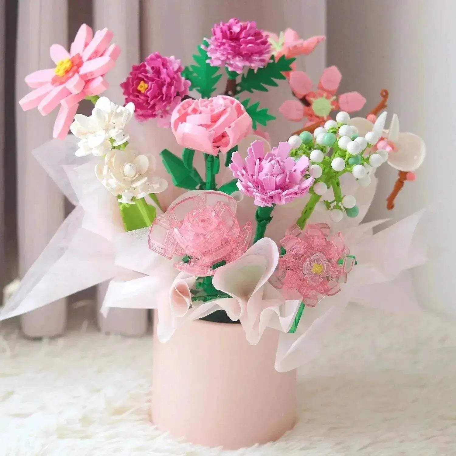 Eternal Block Flower Assembly Bouquet Desktop Decoration Toy - ToylandEU