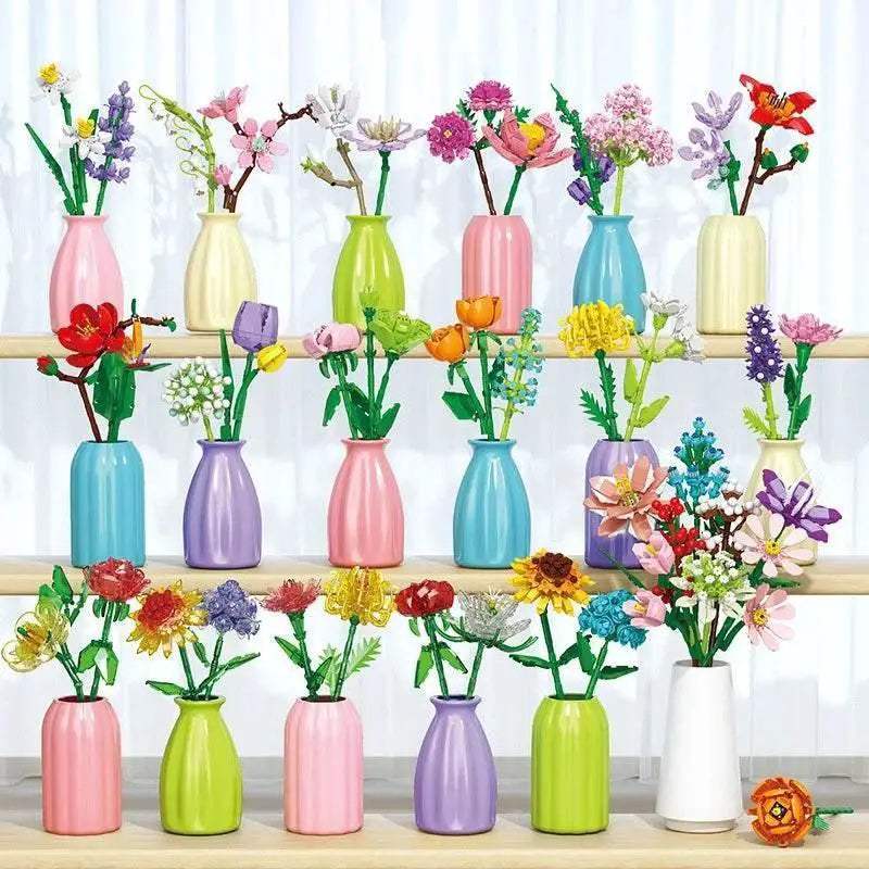 Eternal Block Flower Assembly Bouquet Desktop Decoration Toy - ToylandEU