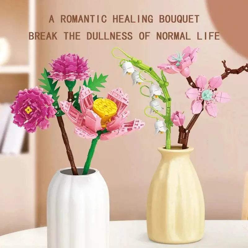 Eternal Block Flower Assembly Bouquet Desktop Decoration Toy - ToylandEU