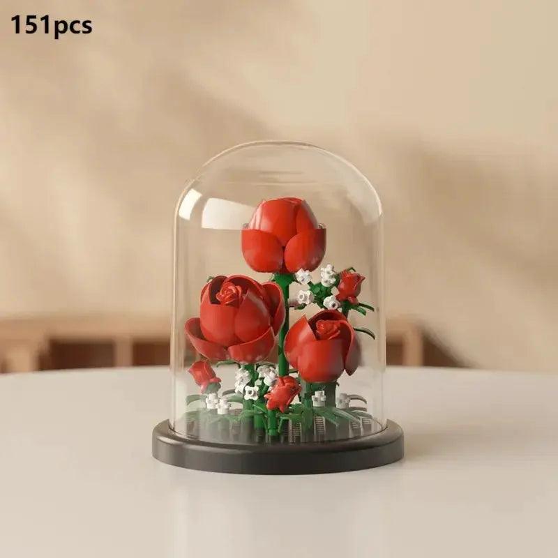  Eternal Bouquet Rose Building Blocks 3D Display Kit -  ToylandEU™
