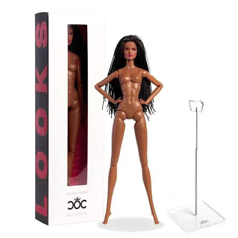 European Fashion 1/6 32cm BJD Doll With Stand Black Body - ToylandEU