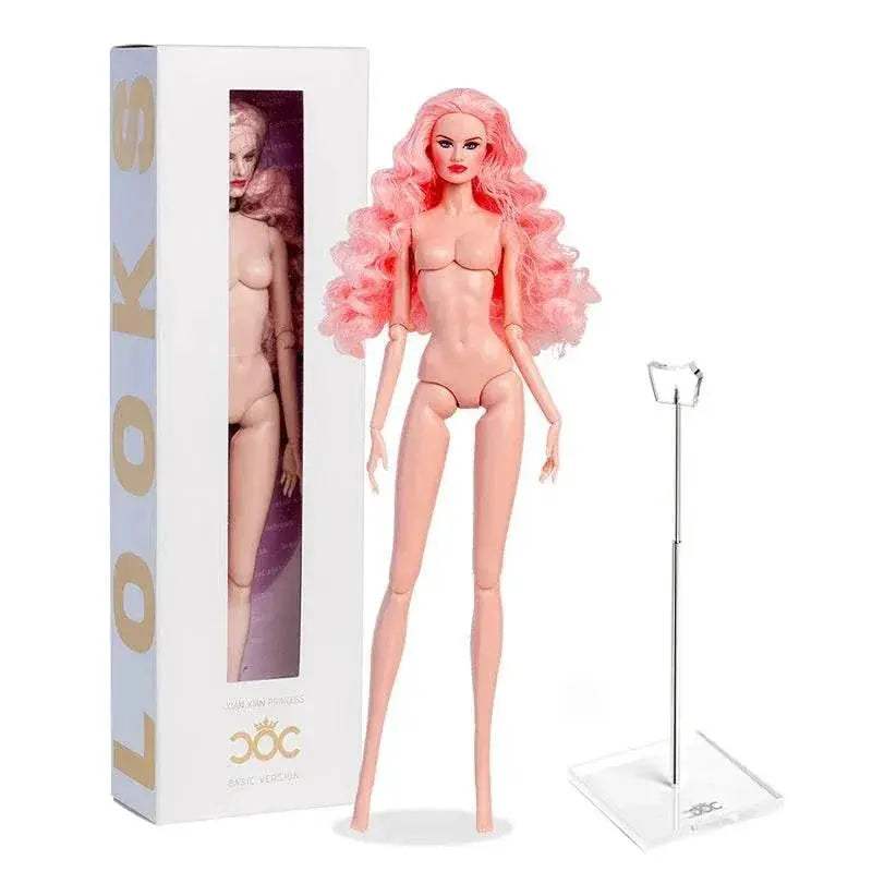 European Fashion 1/6 32cm BJD Doll With Stand Pink Body - ToylandEU
