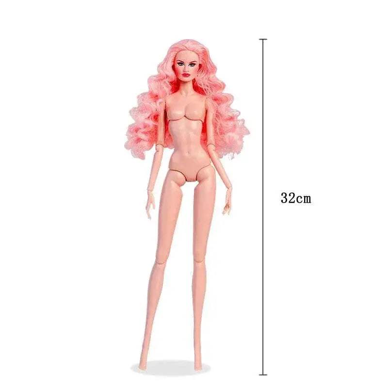 European Fashion 1/6 32cm BJD Doll With Stand Pink Body - ToylandEU