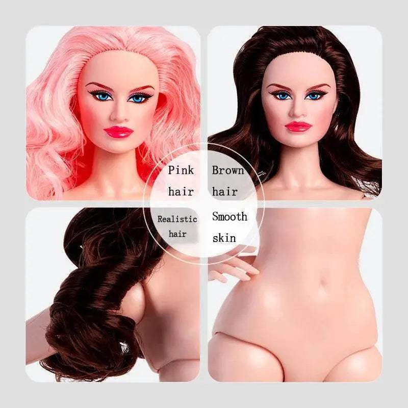 European Fashion 1/6 BJD Doll Pink Body Blond Hair White Skin - ToylandEU
