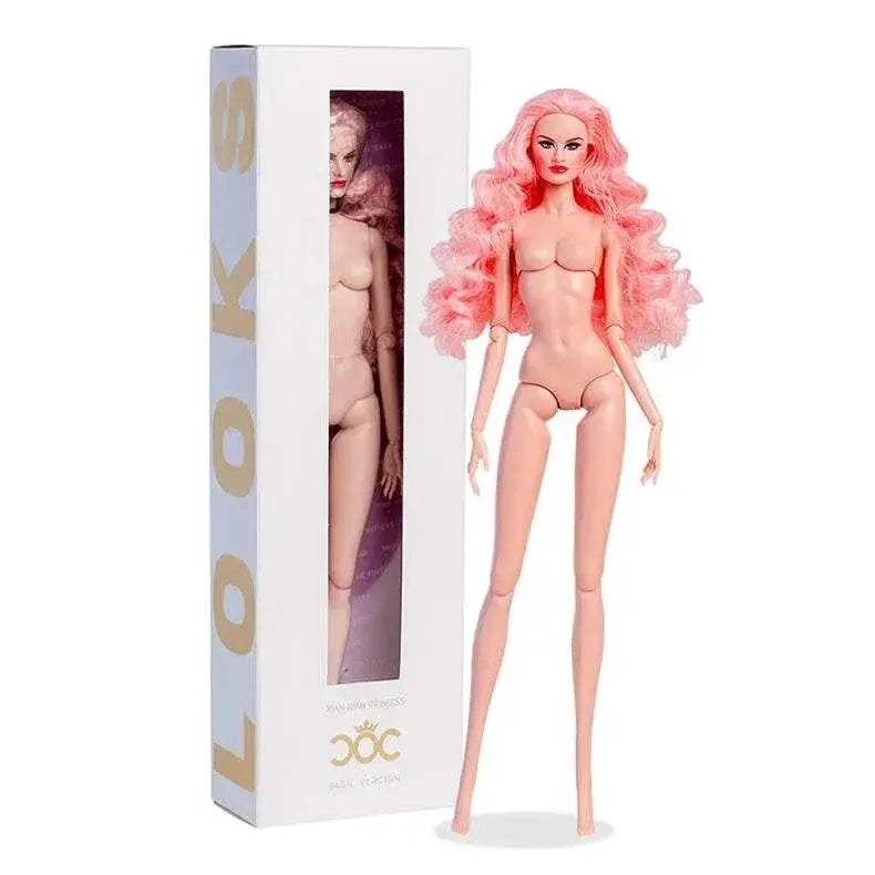 European Fashion 1/6 BJD Doll Pink Body Blond Hair White Skin - ToylandEU