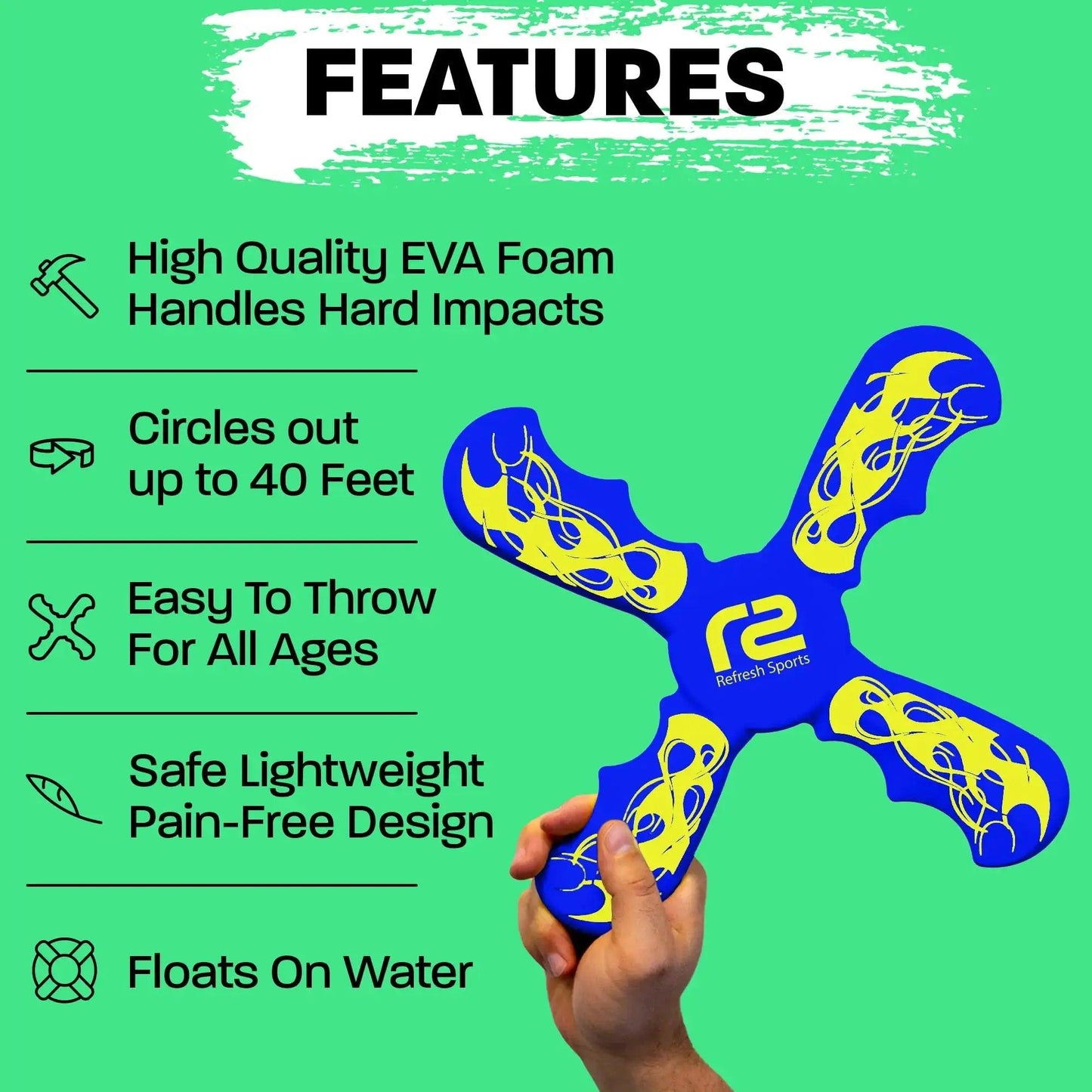 Eva Foam Boomerang For Kids Soft Safe Easy Throw -  ToylandEU™