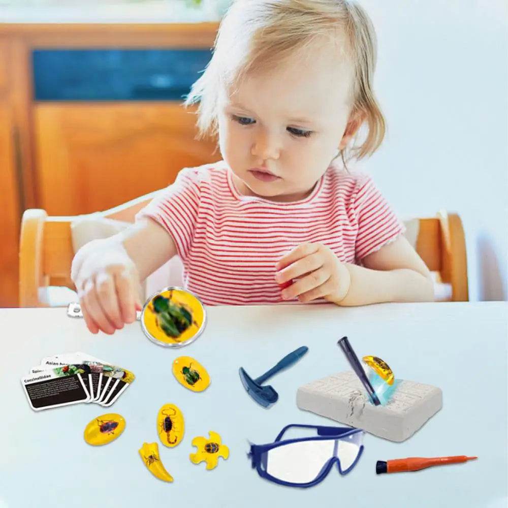Excavate Fly Toys Kit Amber Excavation Toys Fly Model Interactive STEM Toy Science Kits Educational Dig Set Animal - ToylandEU